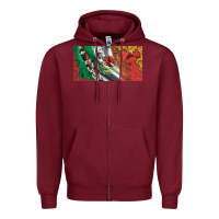 Burgundy mexico flag cowhide leopard sunflower and roses licanse  plate Zipper Hoodie - Artiststas