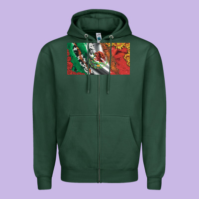 Mexico Flag Cowhide Leopard Sunflower And Roses Licanse  Plate Zipper Hoodie Designed By Artiststas