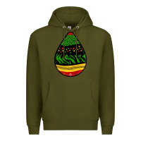 Army Green teardrop african pattern Premium Hoodie - BundleAndBundleShop