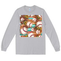 Moon Dust baseball leopard sunflower seamless pattern Long Sleeve Tee - JahusDesignShop