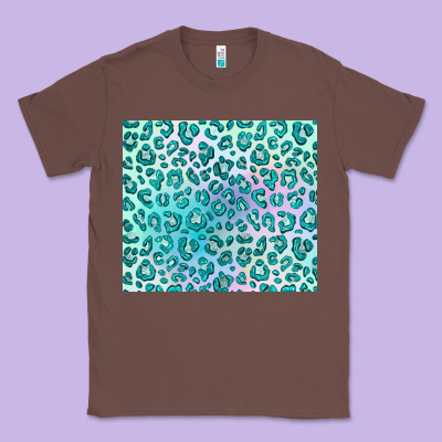Turquoise Leopard Glitter Classic Tee Designed By Jahusdesignshop