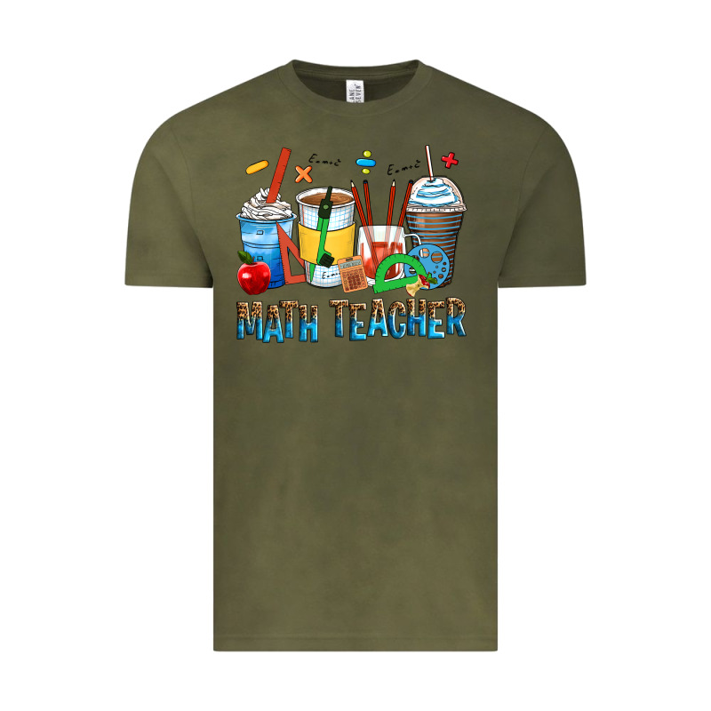Math Teacher Coffee Cups Vintage Tee by Zillion Design Studio | Teevron
