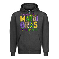 Charcoal Heather happy mardi gras y'all Zipper Hoodie - AdoDesignShop