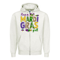 Oatmeal Heather happy mardi gras y'all Zipper Hoodie - AdoDesignShop