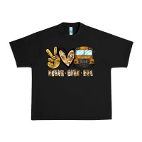 Black peace love bus Urban Heavy Tee - CowhideDigitalArt