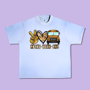 Peace Love Bus Urban Heavy Tee Designed By Cowhidedigitalart