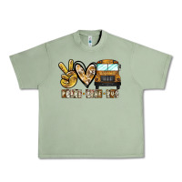 Oil Green peace love bus Urban Heavy Tee - CowhideDigitalArt