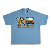Pebble Blue peace love bus Urban Heavy Tee - CowhideDigitalArt