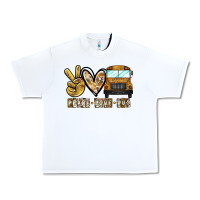 White peace love bus Urban Heavy Tee - CowhideDigitalArt