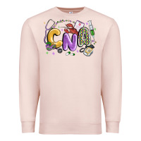 Pale Pink cna mardi gras Premium Sweatshirt - MaliasSmallBusiness