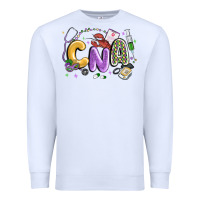 White cna mardi gras Premium Sweatshirt - MaliasSmallBusiness