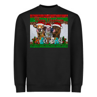 Black merry christmas heifers Heavyweight Sweatshirt - RanaPortraitStore