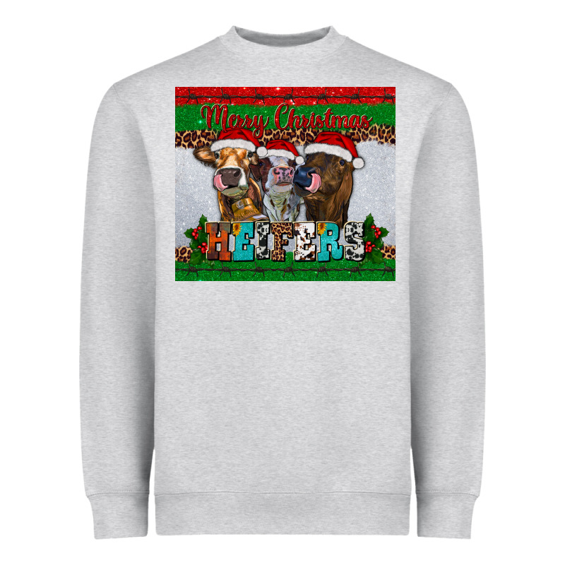 Merry Christmas Heifers Heavyweight Sweatshirt by RanaPortraitStore | Teevron