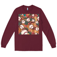 Baseball Leopard Seamless Pattern Long Sleeve Tee | Teevron
