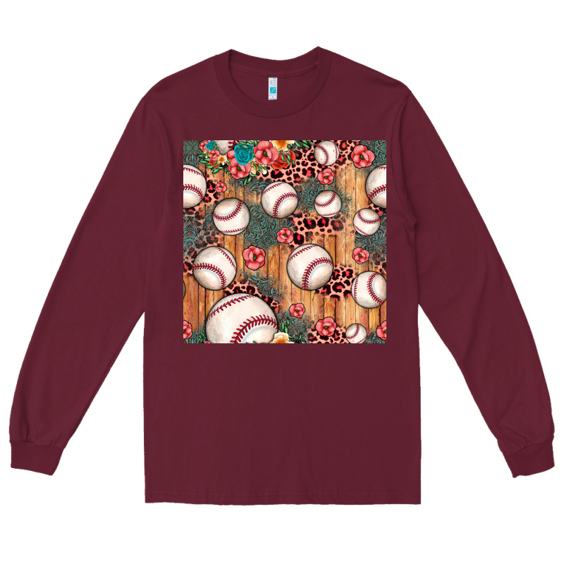 Baseball Leopard Seamless Pattern Long Sleeve Tee by JahusDesignShop | Teevron