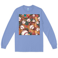 Colony Blue baseball leopard seamless pattern Long Sleeve Tee - JahusDesignShop