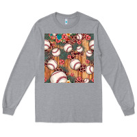 Heather Grey baseball leopard seamless pattern Long Sleeve Tee - JahusDesignShop