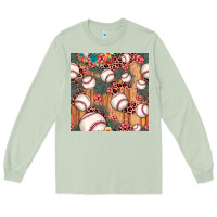Matcha baseball leopard seamless pattern Long Sleeve Tee - JahusDesignShop