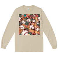 Mushroom baseball leopard seamless pattern Long Sleeve Tee - JahusDesignShop