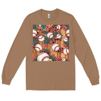 Toasted Coconut baseball leopard seamless pattern Long Sleeve Tee - JahusDesignShop