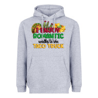 Heather Grey i enjoy romantic walks to the taco truck Heavyweight Hoodie - MaliasSmallBusiness