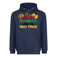 Navy i enjoy romantic walks to the taco truck Heavyweight Hoodie - MaliasSmallBusiness