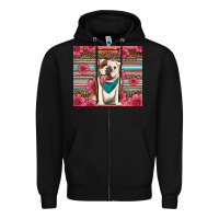 Black british bulldog floral serape tumbler Zipper Hoodie - Artiststas