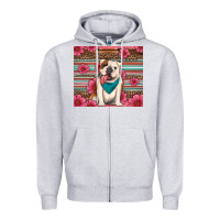 Heather Grey british bulldog floral serape tumbler Zipper Hoodie - Artiststas