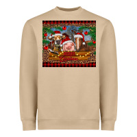 Merry Christmas Cow Pig And Horse Heavyweight Sweatshirt | Teevron
