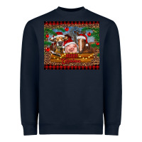 Navy merry christmas cow pig and horse Heavyweight Sweatshirt - RanaPortraitStore