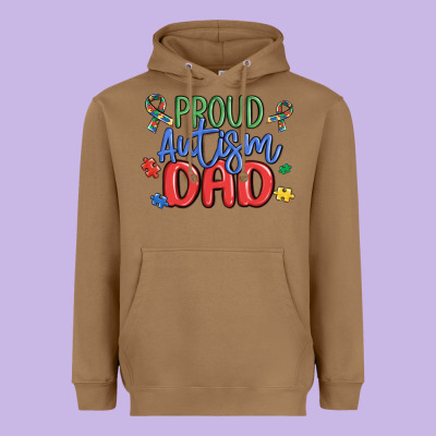 Proud Autism Dad Heavyweight Hoodie Designed By Maliassmallbusiness