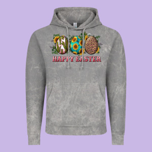 Happy Easter Eggs With Sunflower Leopard And Cactus Vintage Hoodie Designed By Ranaportraitstore