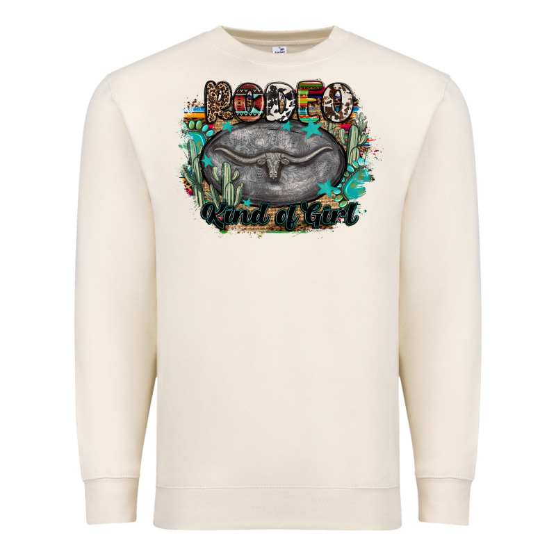 Rodeo Kind Of Girl Premium Sweatshirt by MaliasSmallBusiness | Teevron