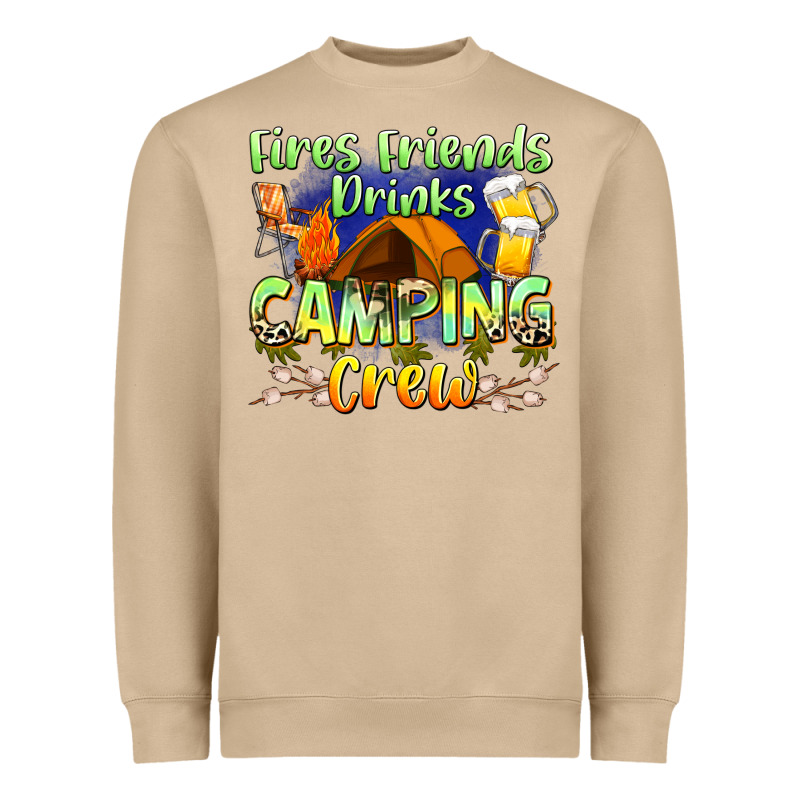 Fires Friends Drinks Camping Crew Heavyweight Sweatshirt by Zillion Design Studio | Teevron