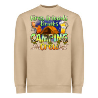 Mushroom fires friends drinks camping crew Heavyweight Sweatshirt - Zillion Design Studio