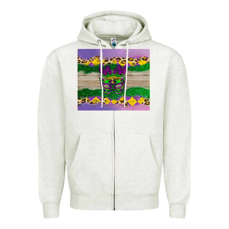 Mardi Gras Mask Zipper Hoodie by AdoDesignShop | Teevron