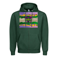 Sports Green mardi gras mask Zipper Hoodie - AdoDesignShop