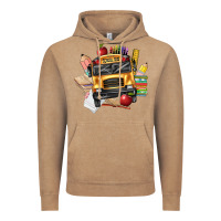 Vintage Coffee school bus driver front Vintage Hoodie - texasbilliewilder