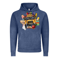 Vintage Denim school bus driver front Vintage Hoodie - texasbilliewilder