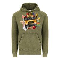 Vintage Olive school bus driver front Vintage Hoodie - texasbilliewilder