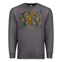 Charcoal Heather mardi gras crawfish Premium Sweatshirt - MaliasSmallBusiness