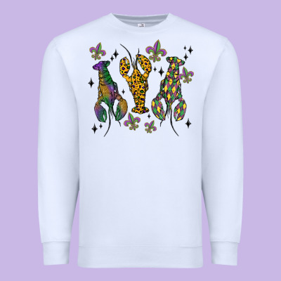 Mardi Gras Crawfish Premium Sweatshirt Designed By Maliassmallbusiness