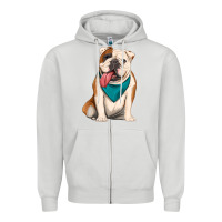 Dove Grey english bulldog Zipper Hoodie - Artiststas