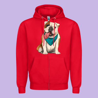 English Bulldog Zipper Hoodie Designed By Artiststas