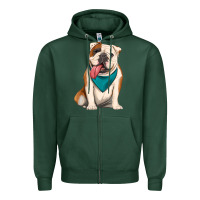 Sports Green english bulldog Zipper Hoodie - Artiststas