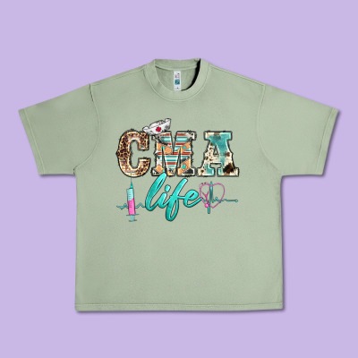 Western Nurse Cma Life Urban Heavy Tee Designed By Barkaloodesign