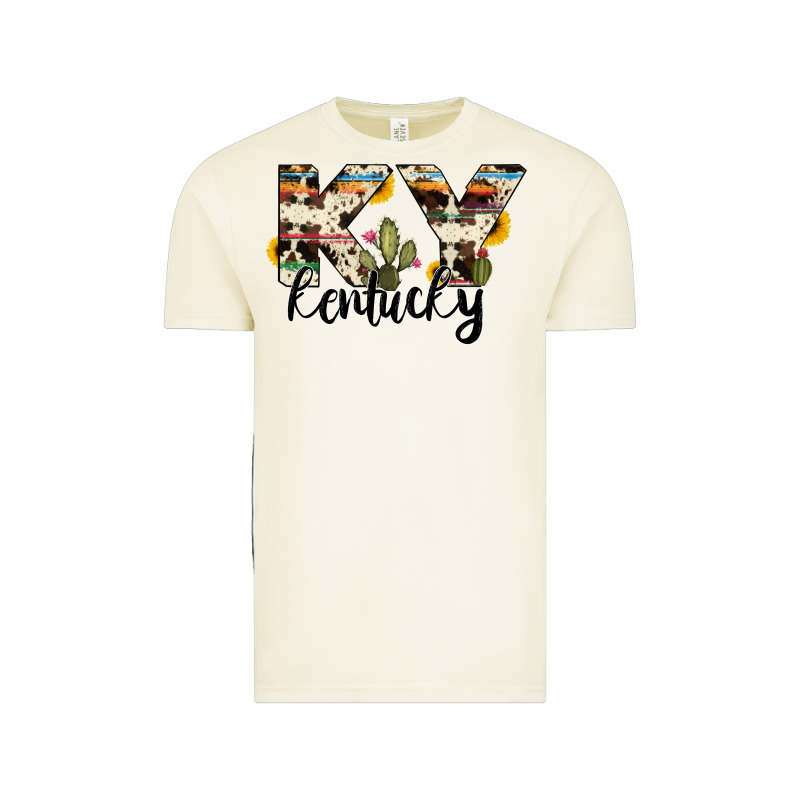 Kentucky State Cowhide Serape Cactus Vintage Tee by RanaPortraitStore | Teevron