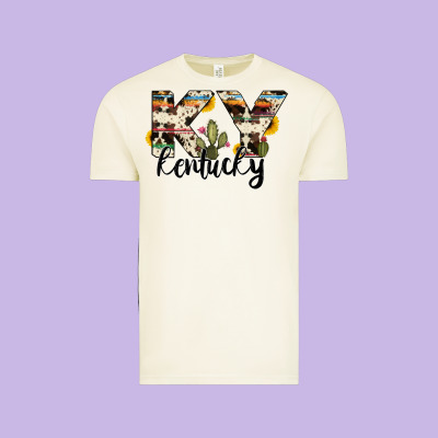 Kentucky State Cowhide Serape Cactus Vintage Tee Designed By Ranaportraitstore