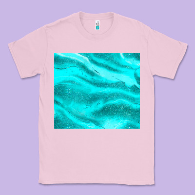 Turquoise Glitter Classic Tee Designed By Jahusdesignshop