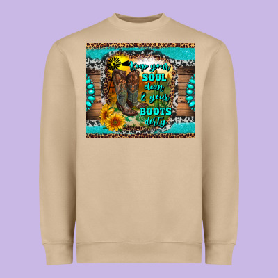 Keep Your Soul Clean And Your Boots Dirty Heavyweight Sweatshirt Designed By Ranaportraitstore